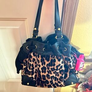 Juicy Couture brown and black leopard bag with key ring included.